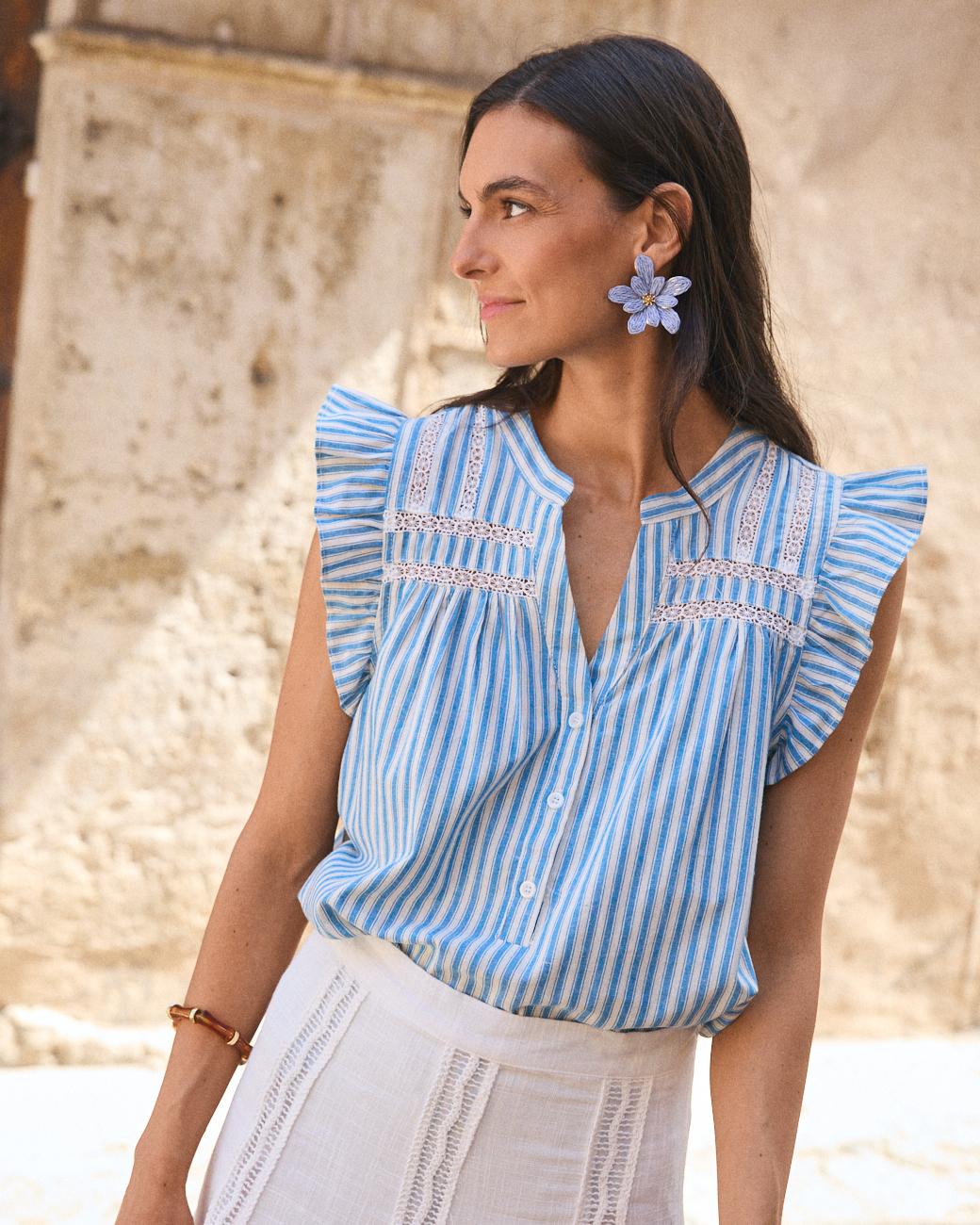 Bluse mit Volants Lusiana