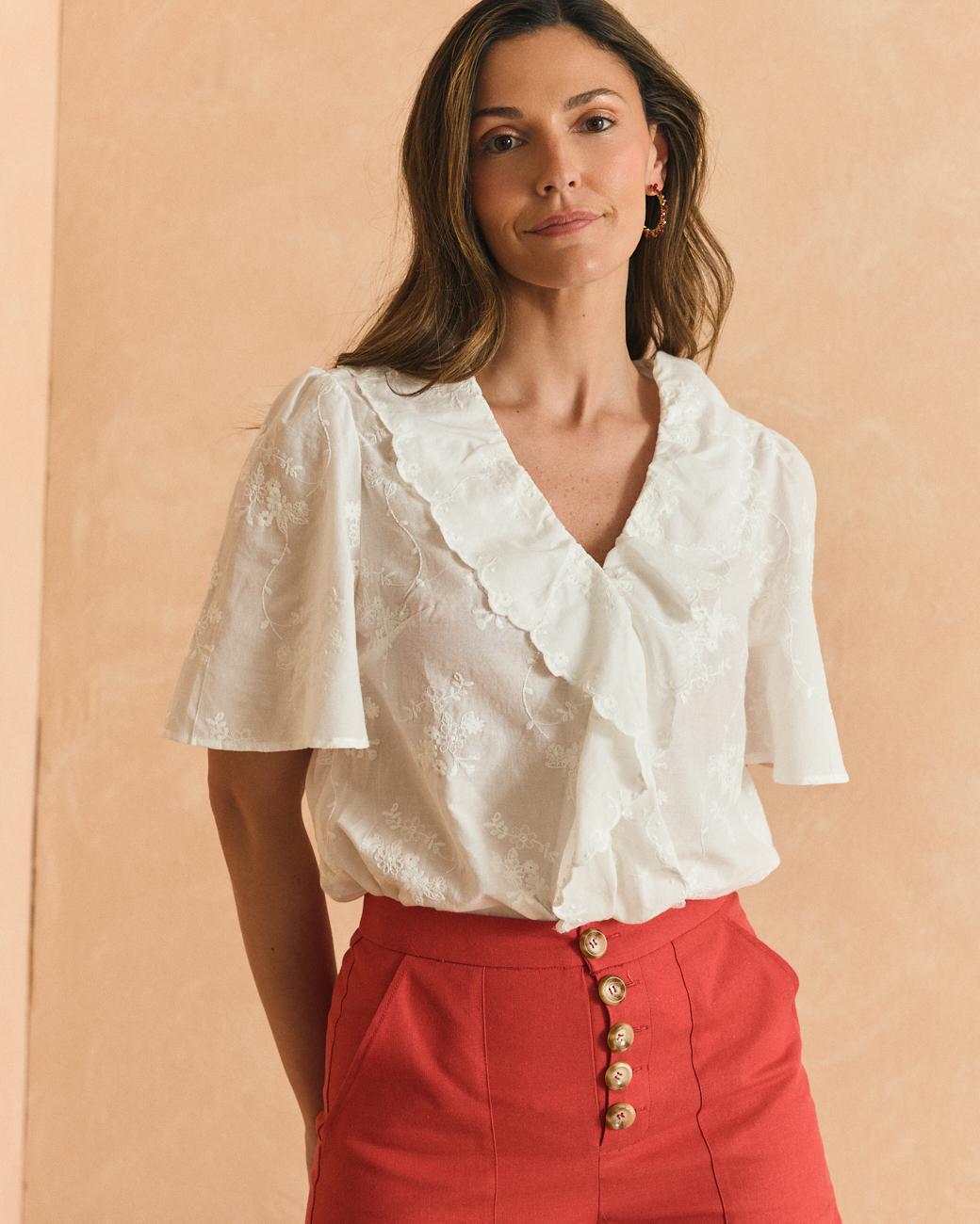 Bluse mit Volant Pati
