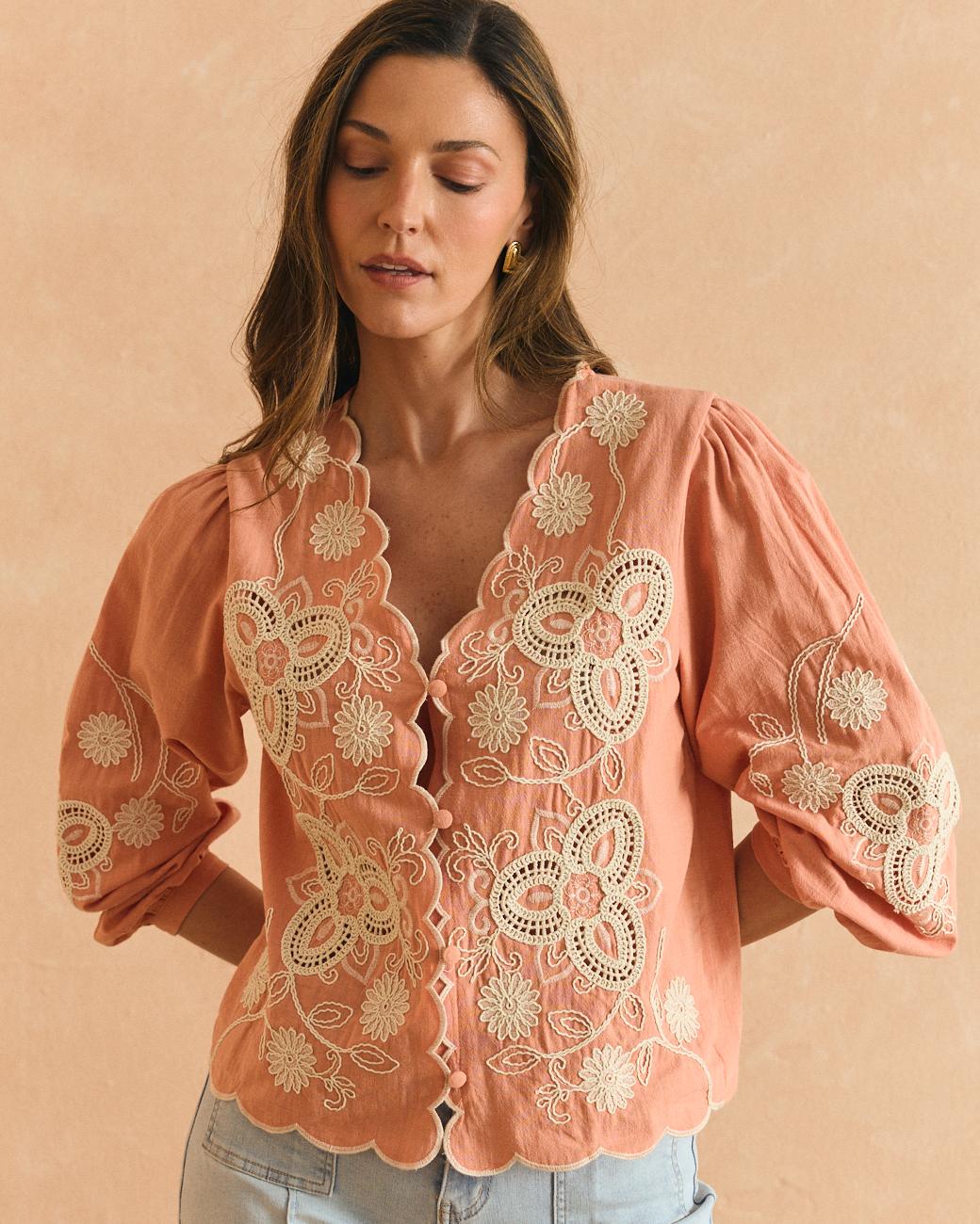 Bestickte Bluse Flavia
