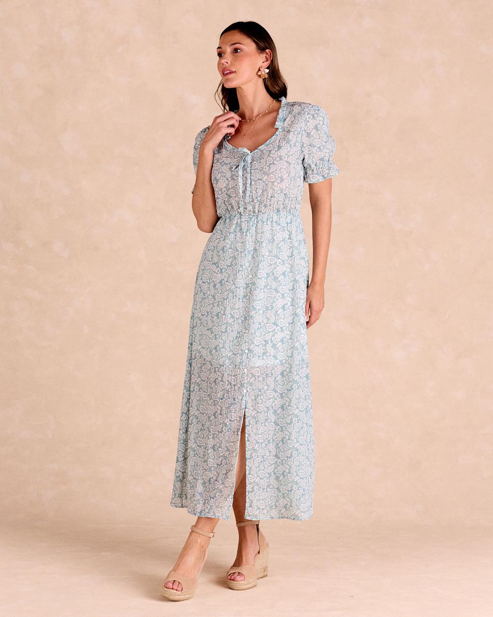 Langes Kleid Eukalyptus