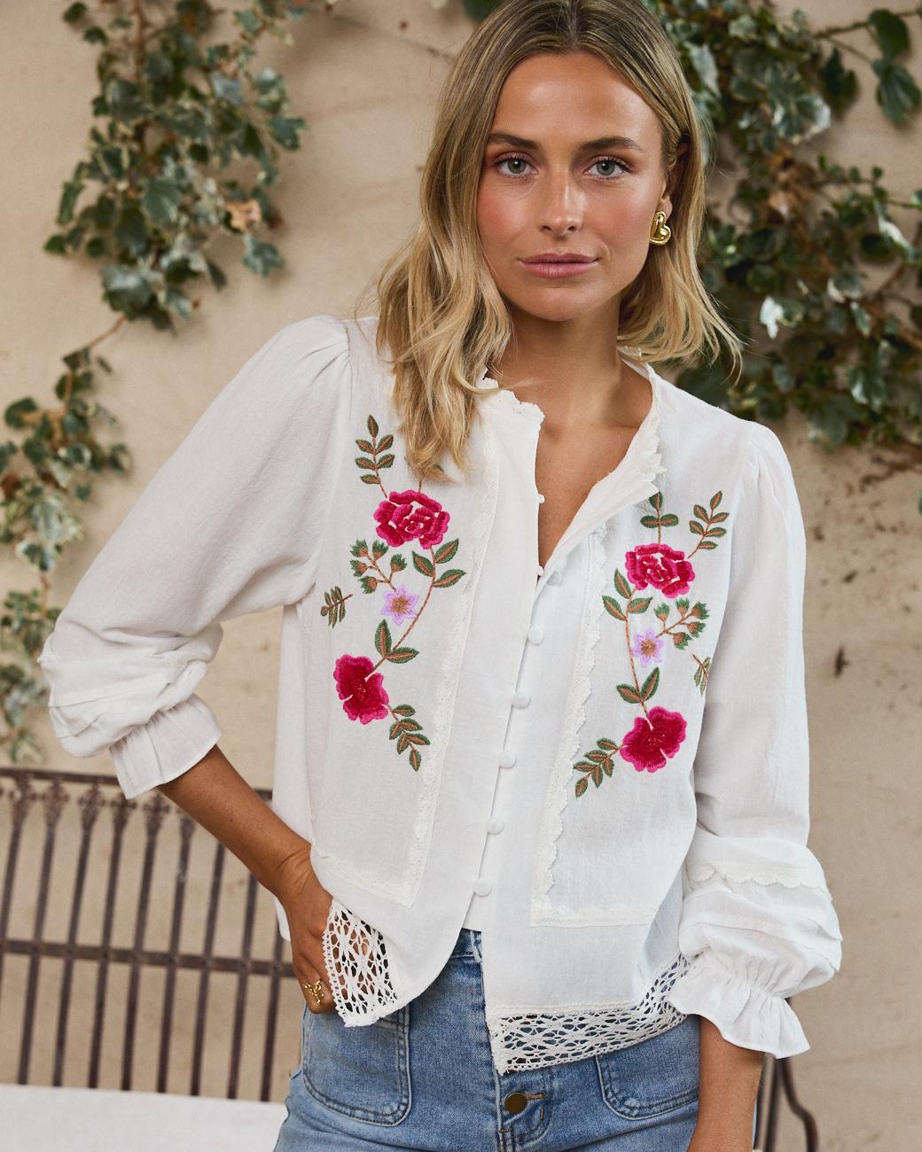 Bluse mit Spitzen Miriam