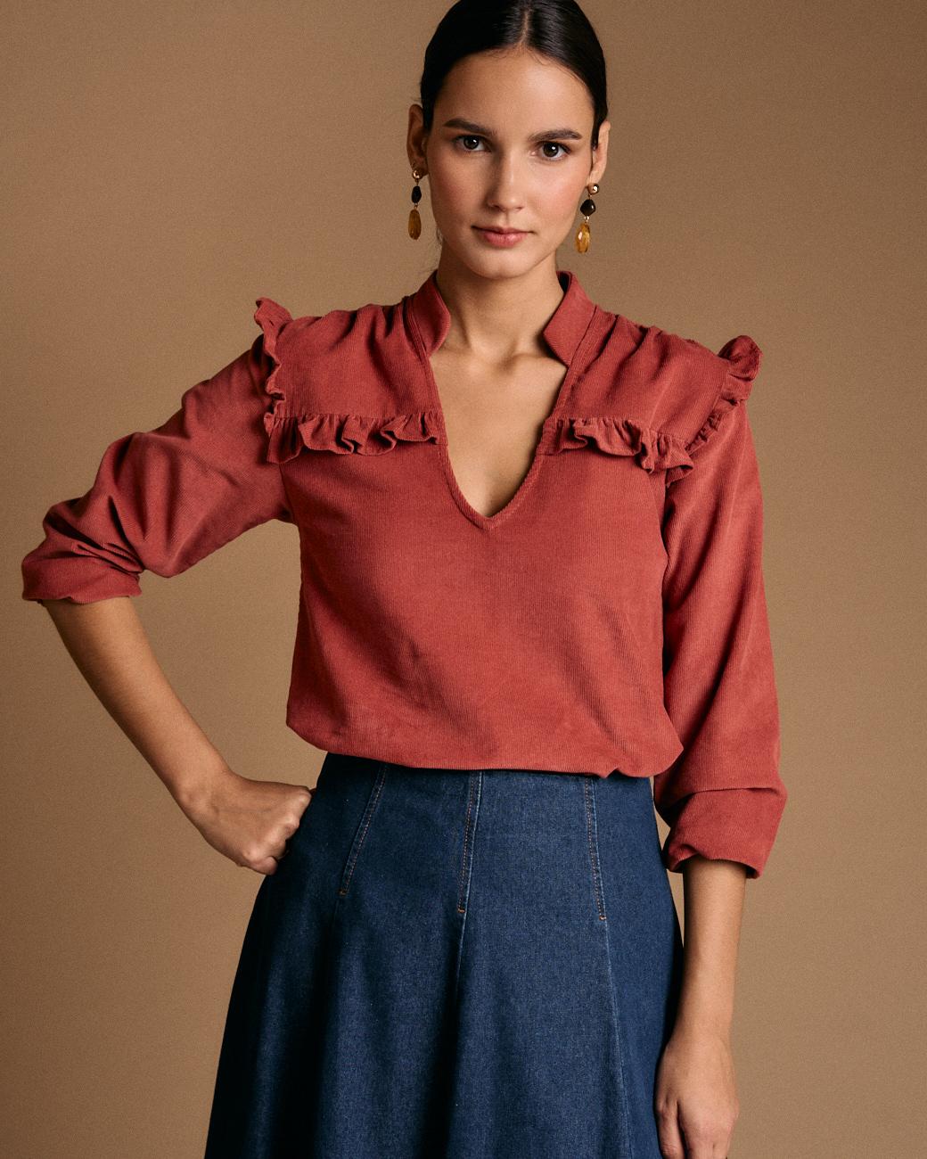 Bluse mit Volants Vali