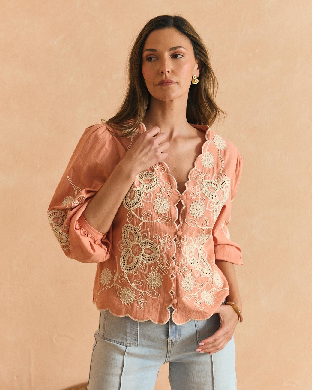 Bestickte Bluse Flavia
