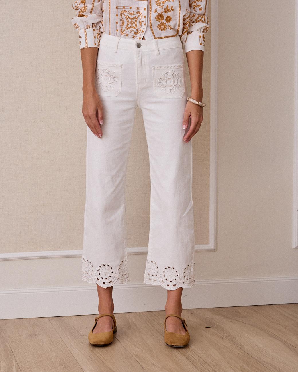 Jeans mit Stickerei Vesta