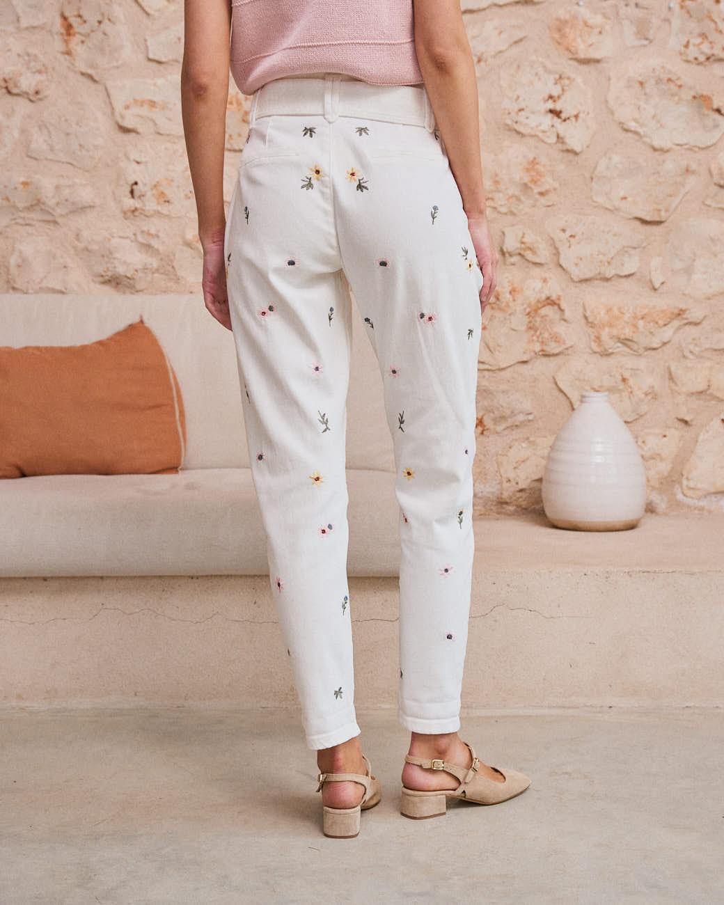 Zenia Jeans mit Blumenmuster