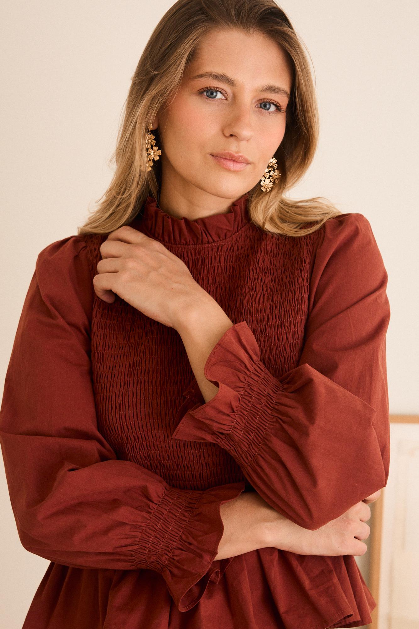 Rufina Bluse mit Wabenmuster