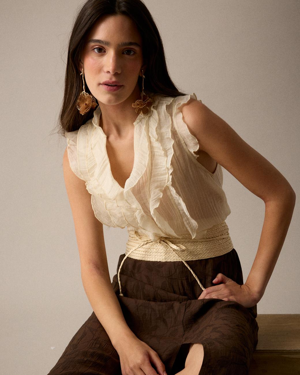 Bluse mit Volants Irune