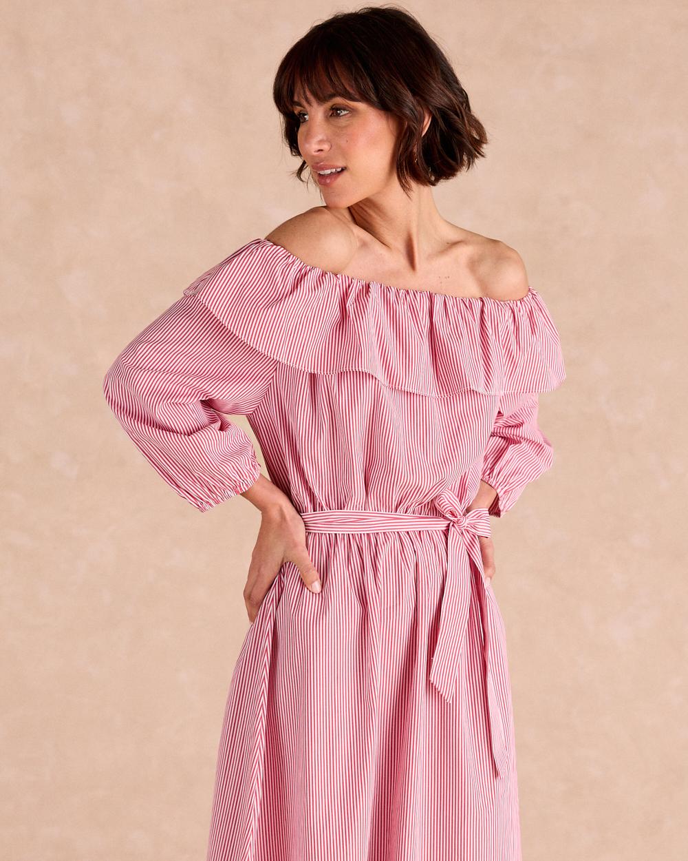 Midi-Kleid mit Streifen Nimia