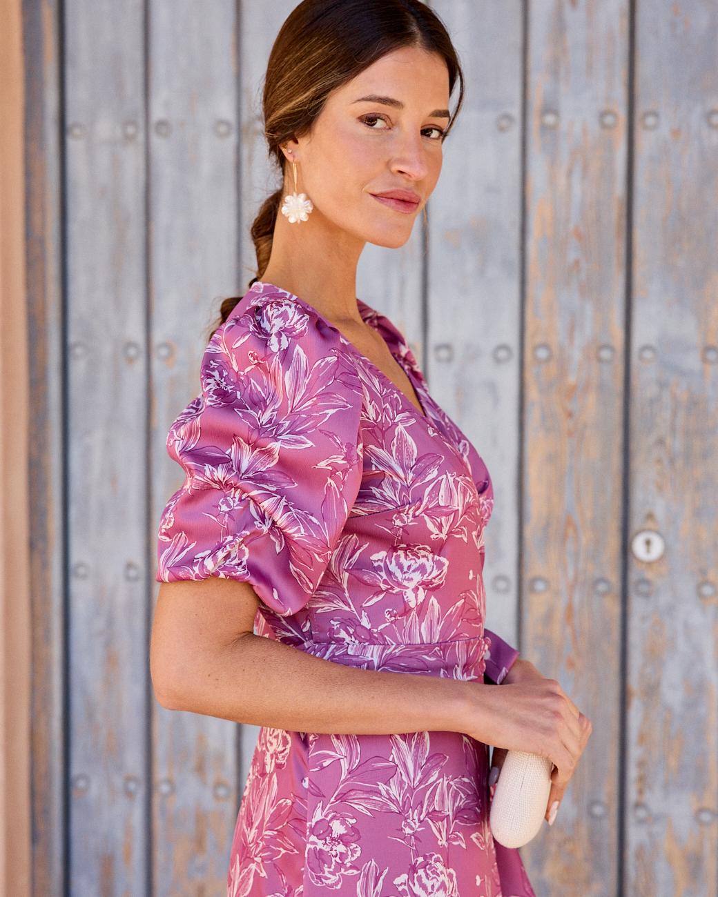 Kleid mit V-Ausschnitt Violetta