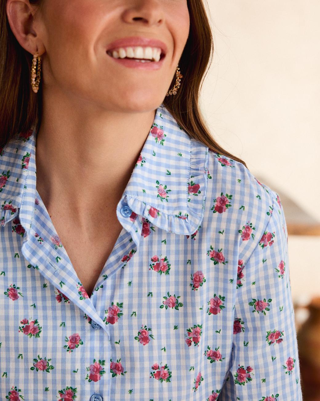 Vichy-Bluse Rosen