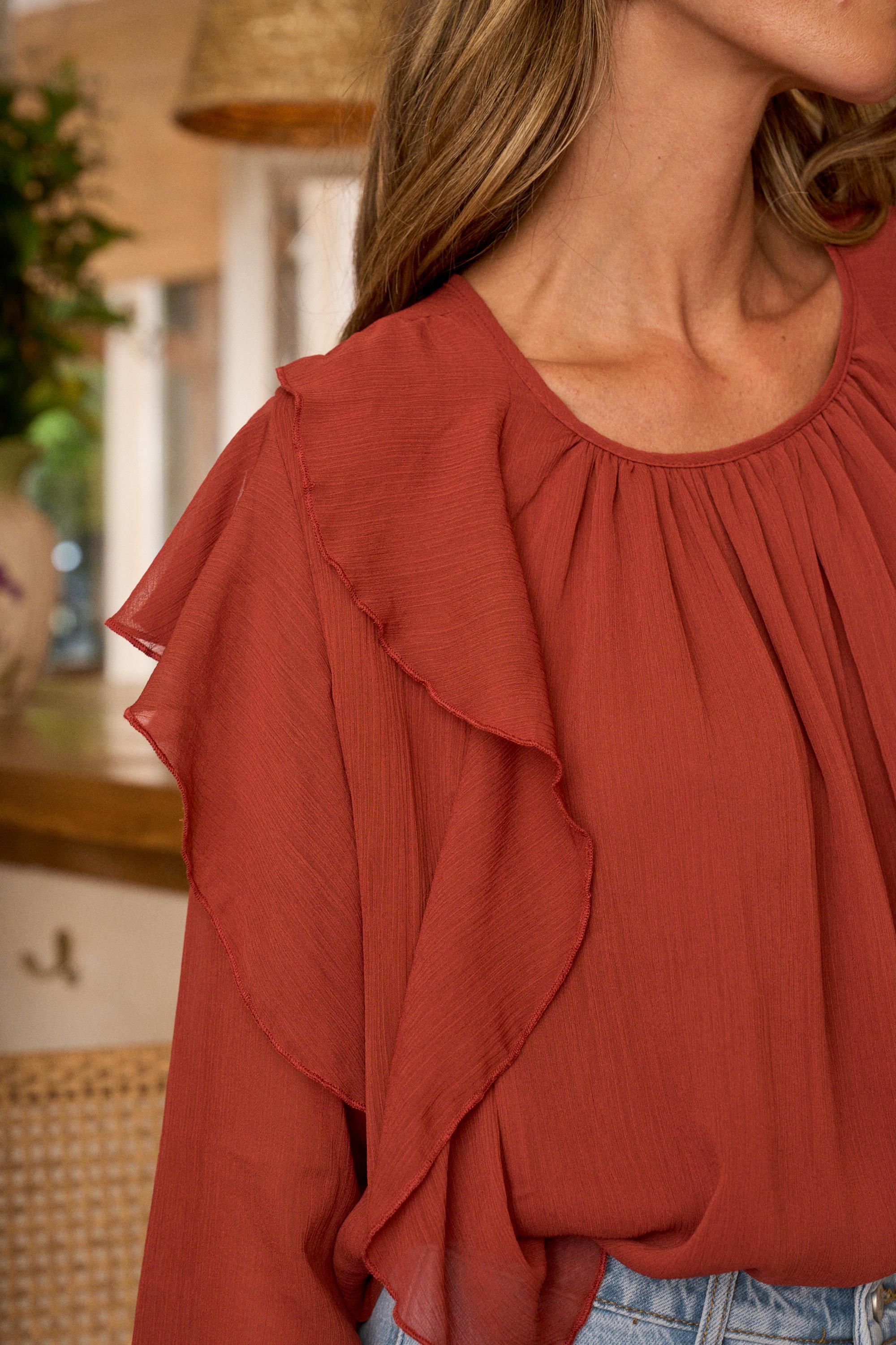 Bluse mit Volants Inaya