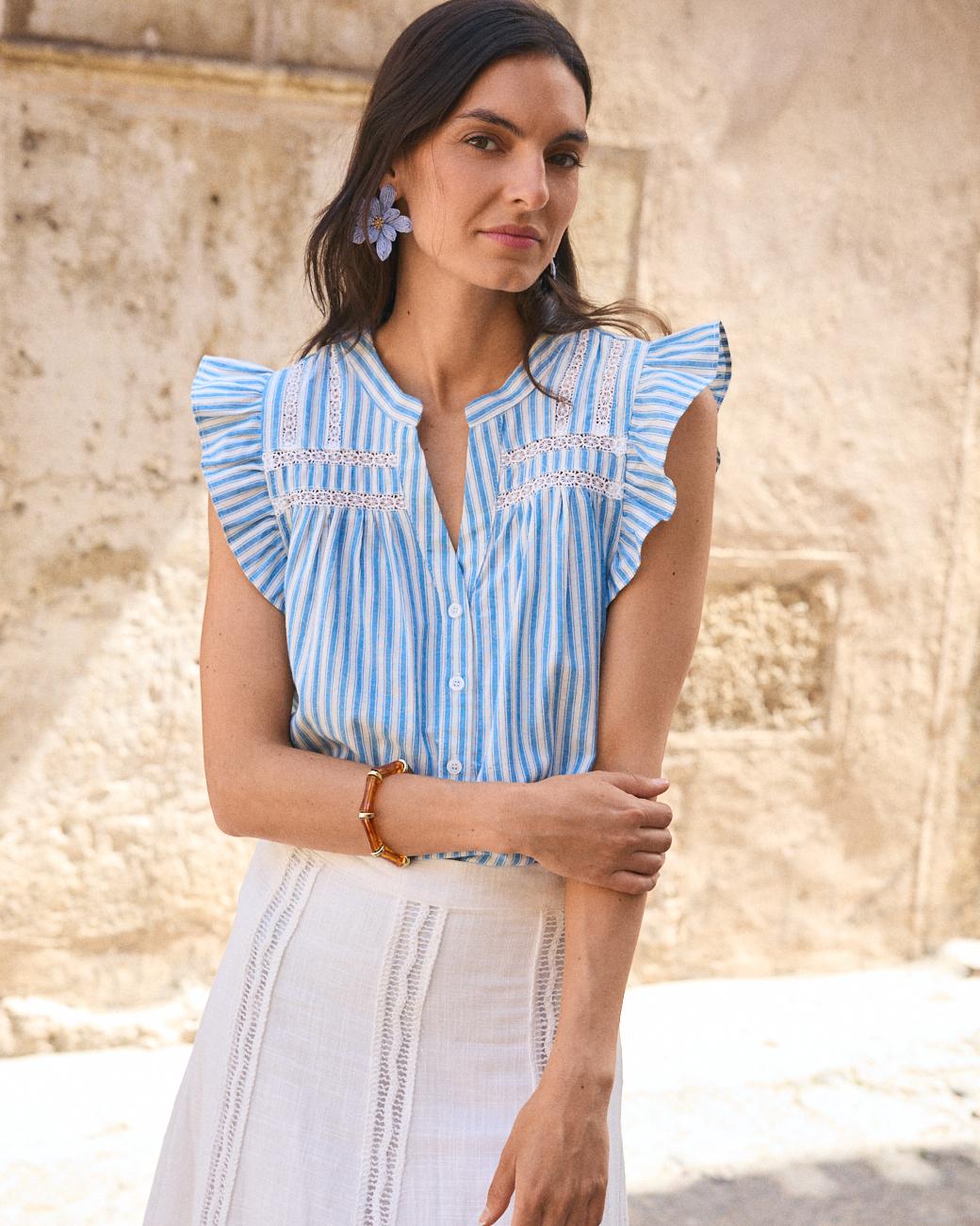 Bluse mit Volants Lusiana