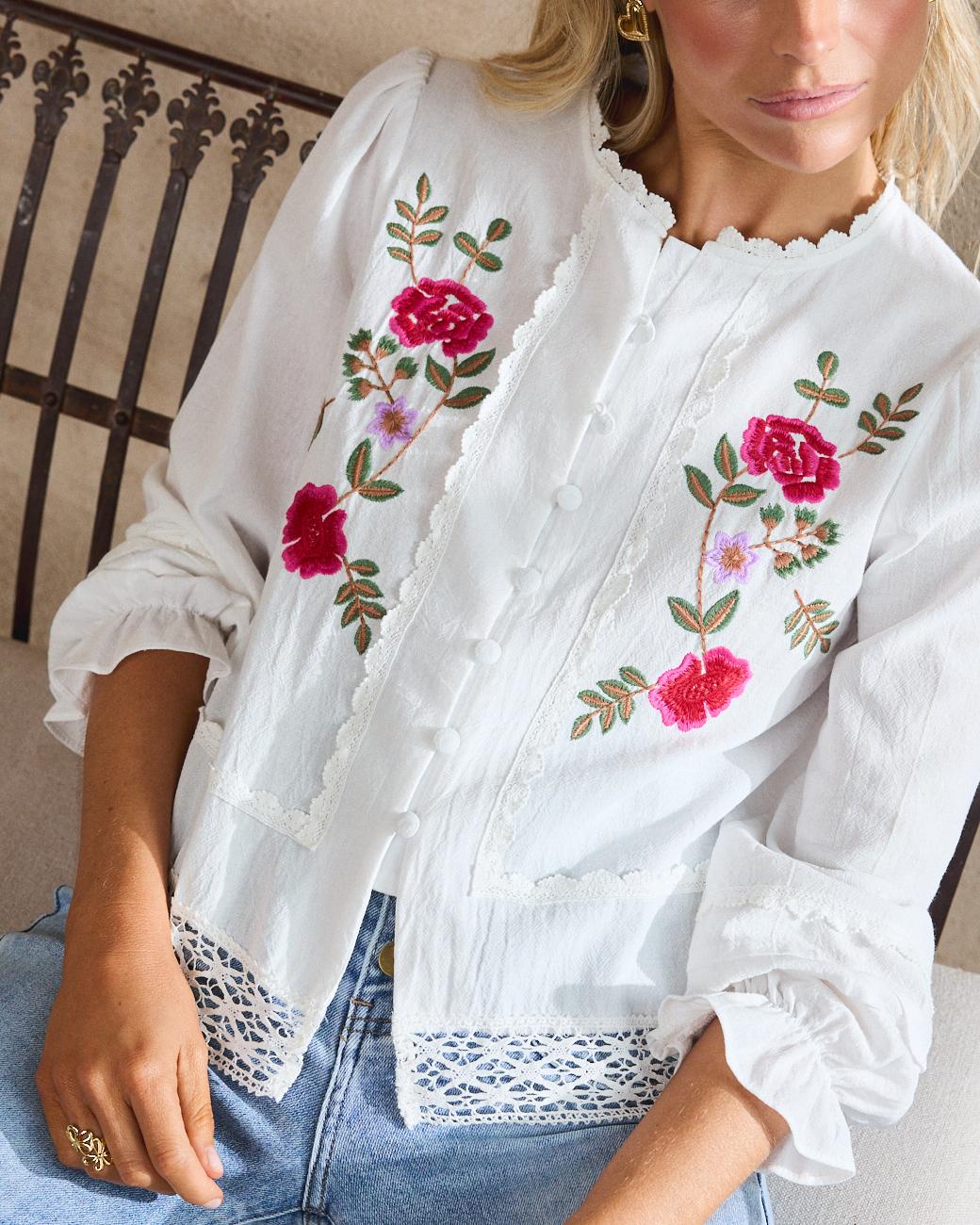 Bluse mit Spitzen Miriam