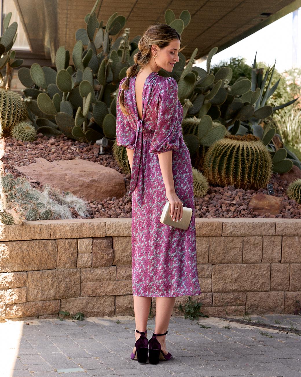 Langes bedrucktes Kleid Min