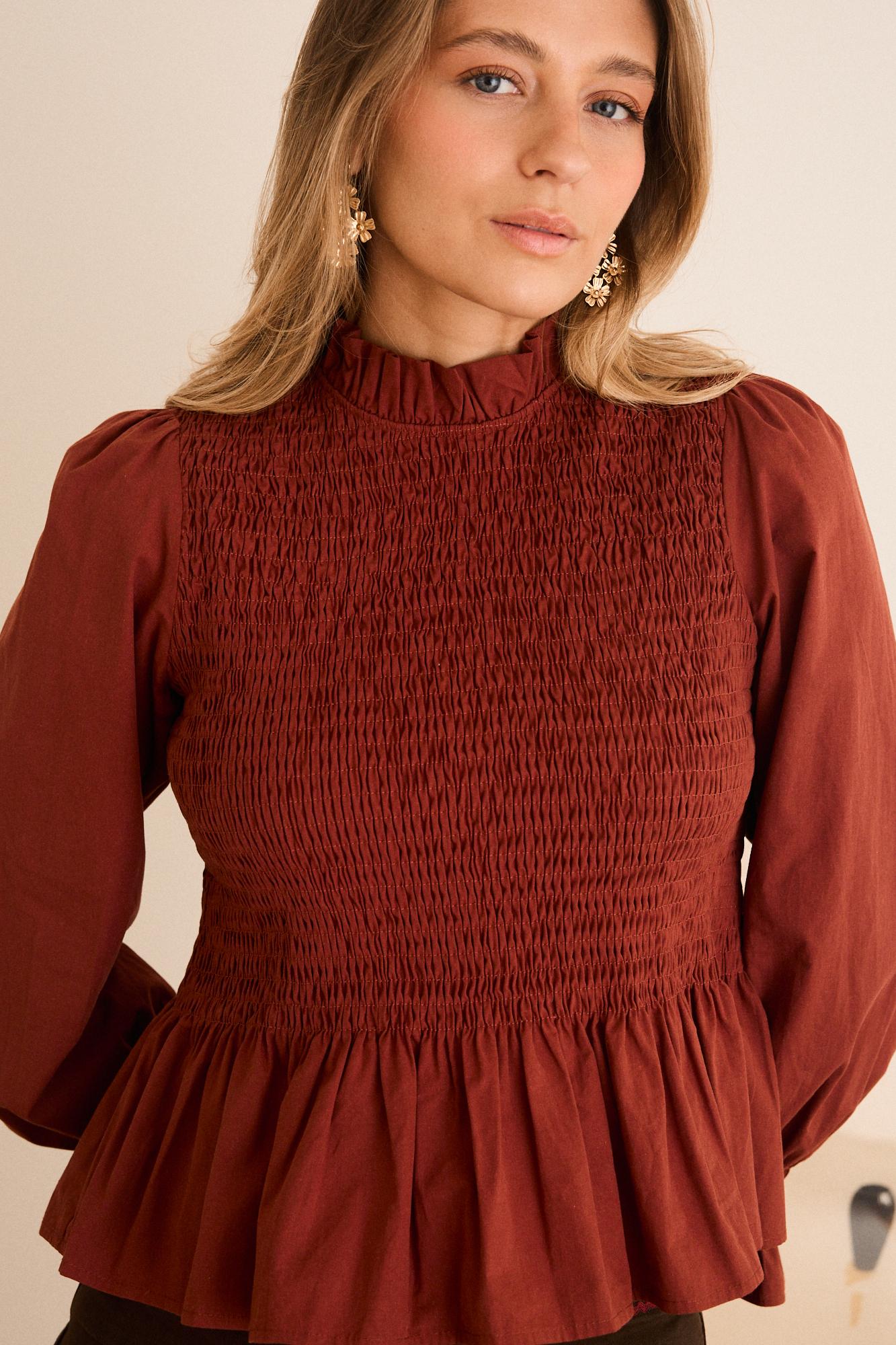 Rufina Bluse mit Wabenmuster