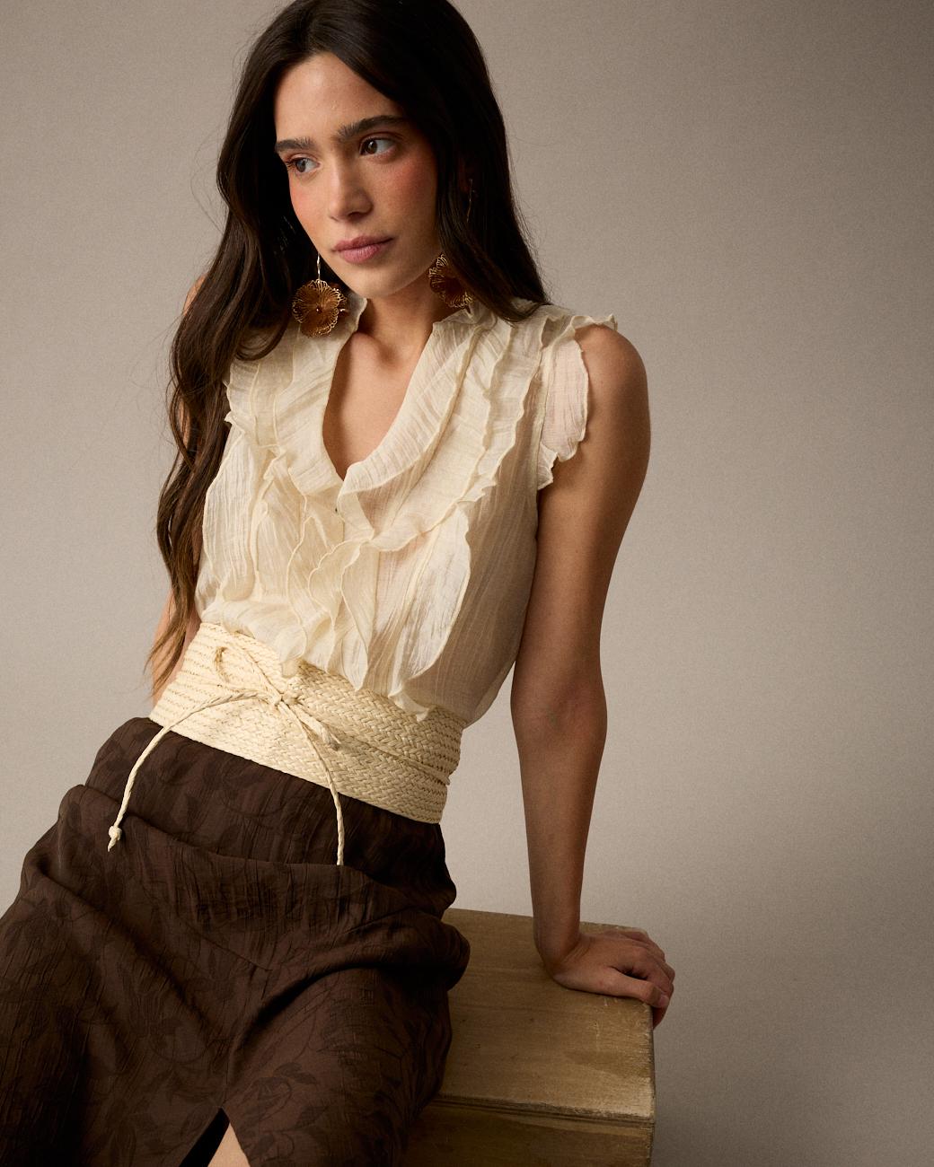 Bluse mit Volants Irune