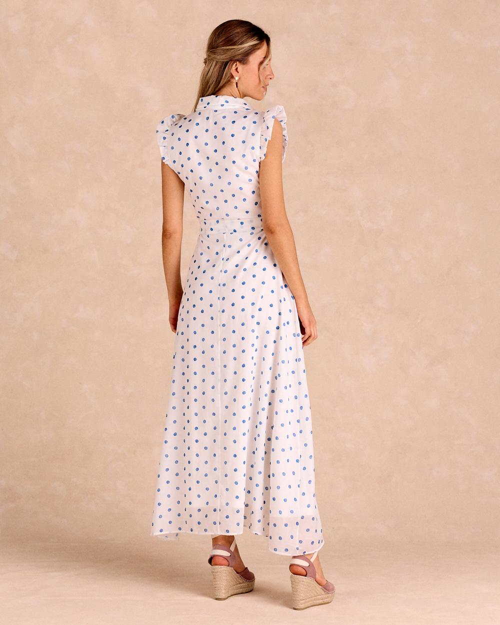Langes Kleid mit Punkten Daira