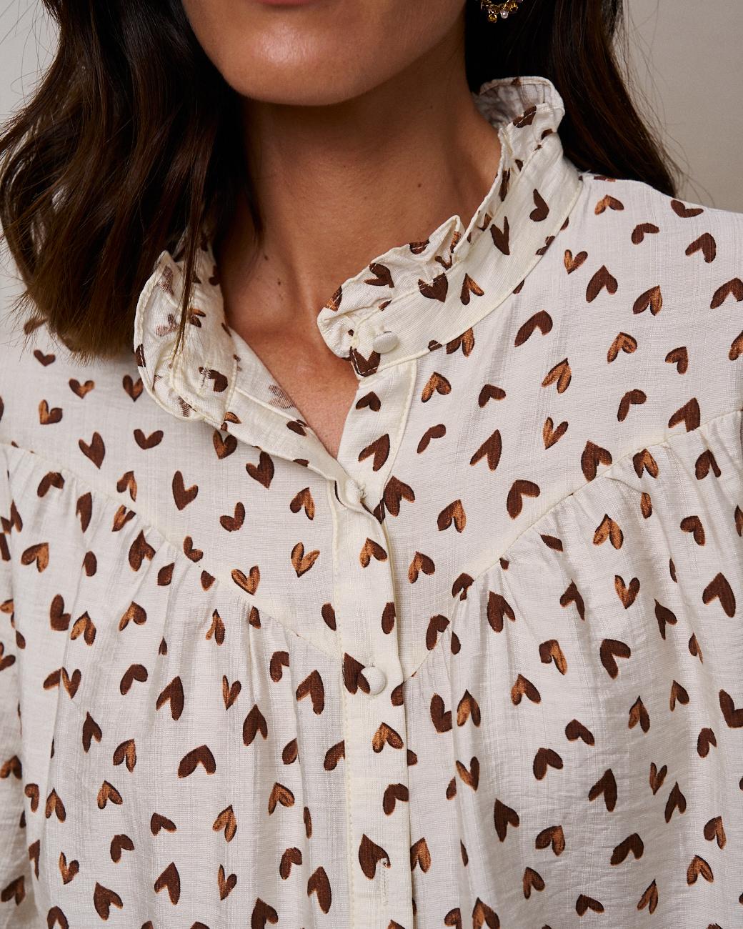Bluse mit Herzmotiven Kati