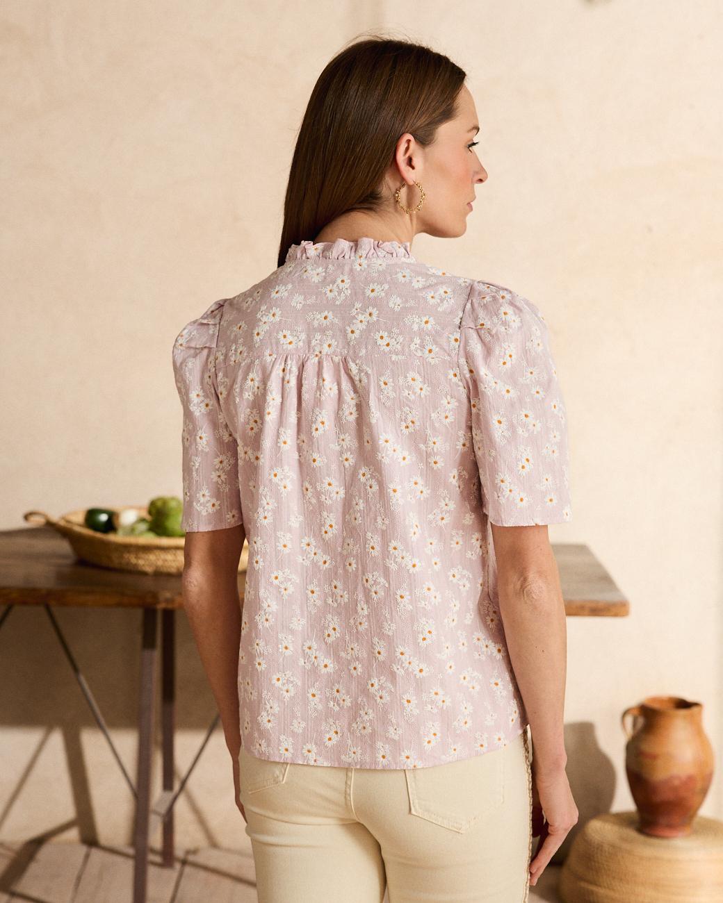 Bluse mit Gänseblümchen Leonor