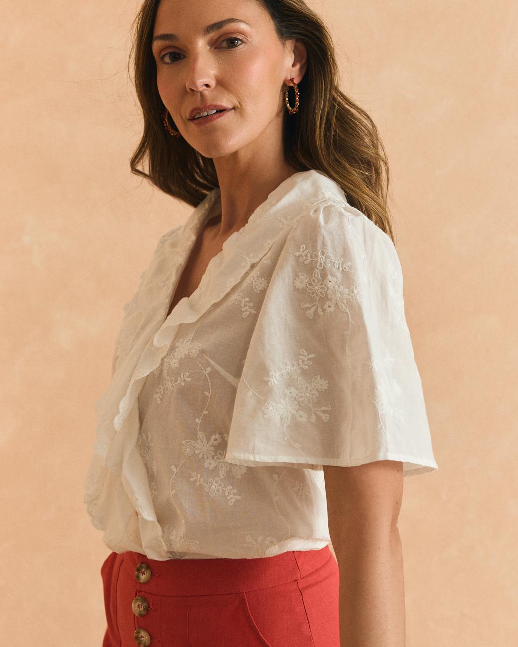 Bluse mit Volant Pati