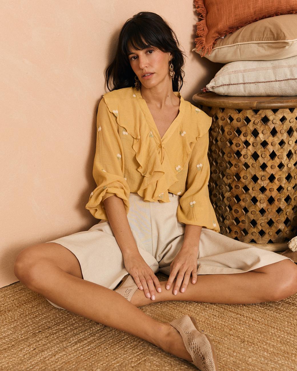 Bluse mit Volant Mayca