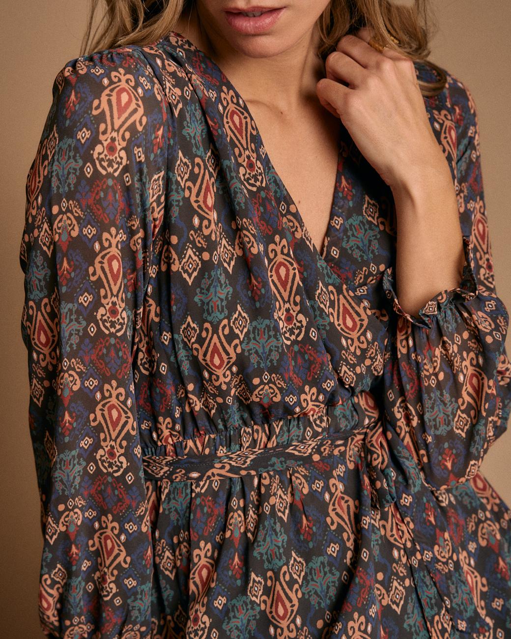 Langes Kleid mit Muster Esmeralda
