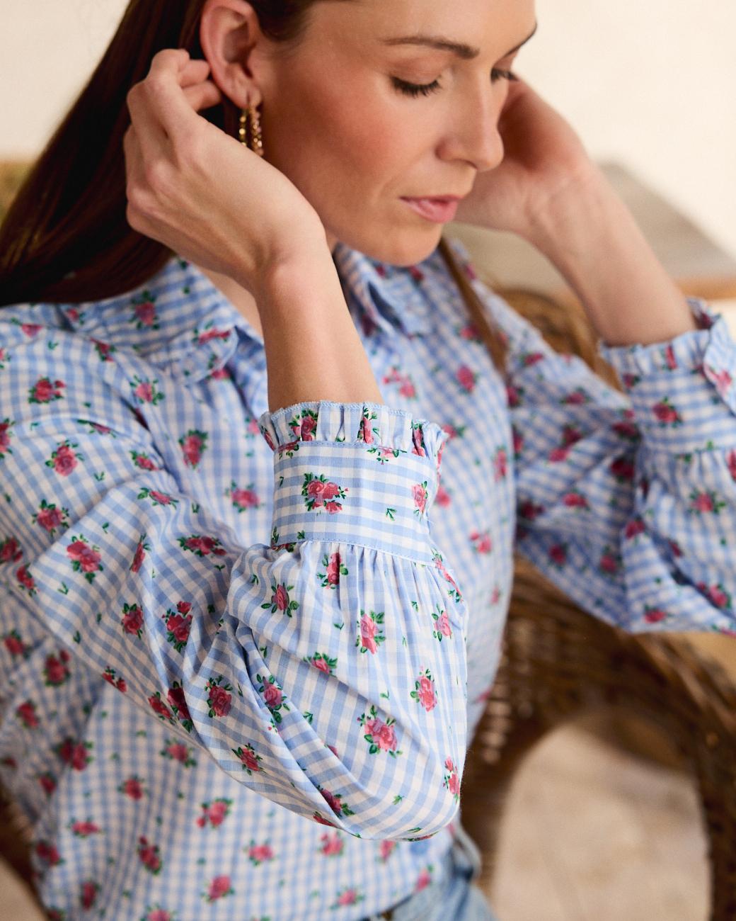 Vichy-Bluse Rosen