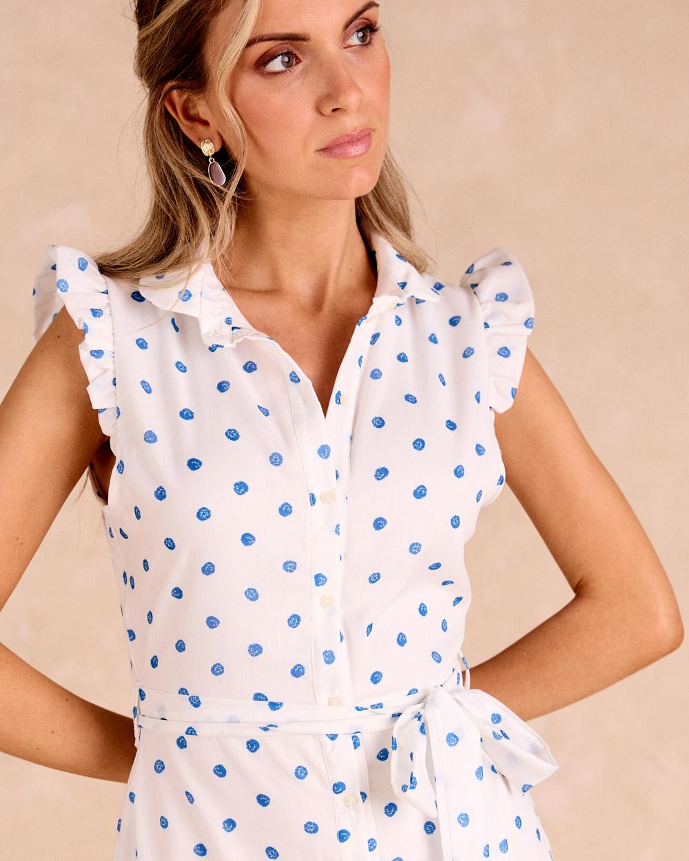 Langes Kleid mit Punkten Daira