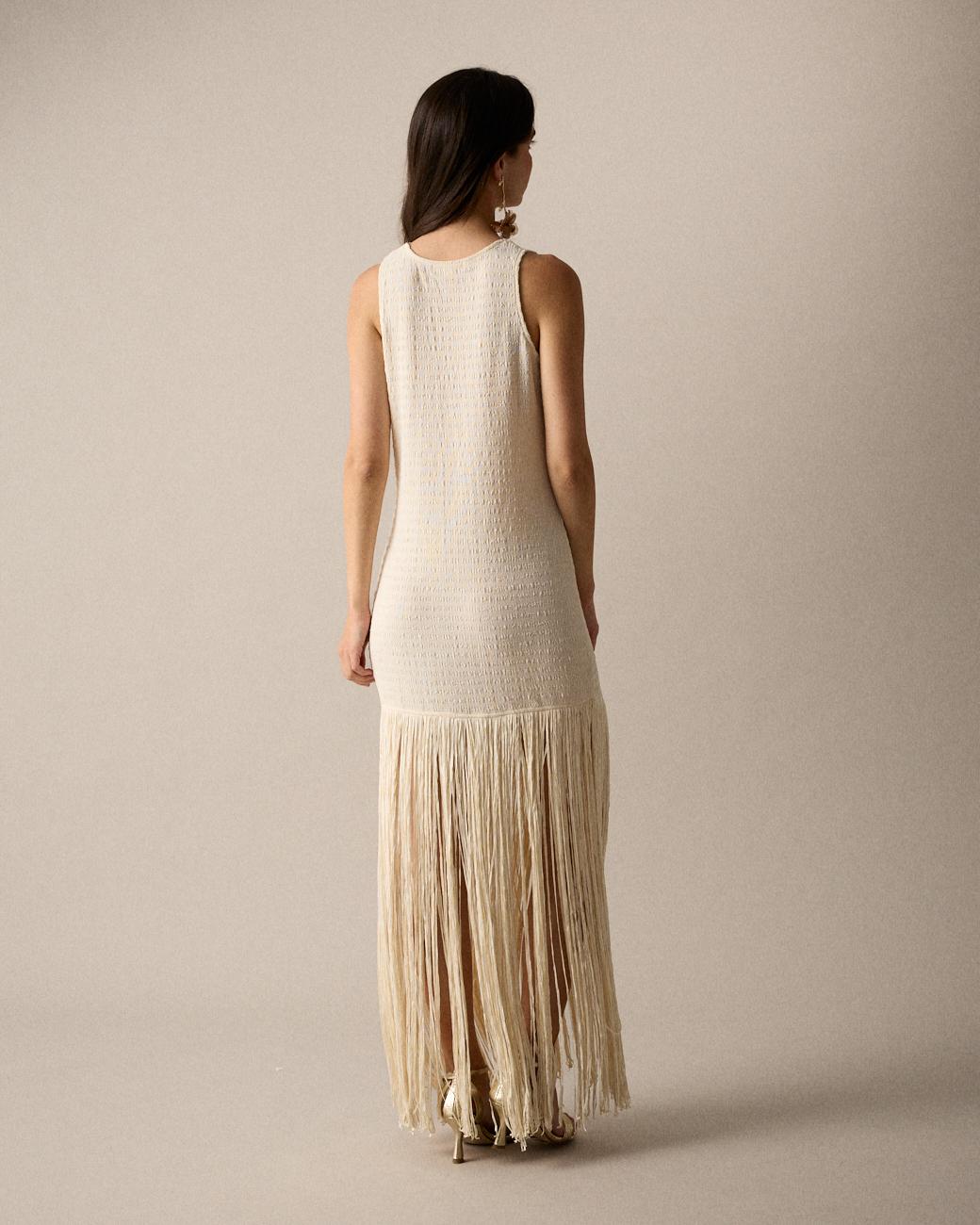 Langes Kleid mit Fransen Lira