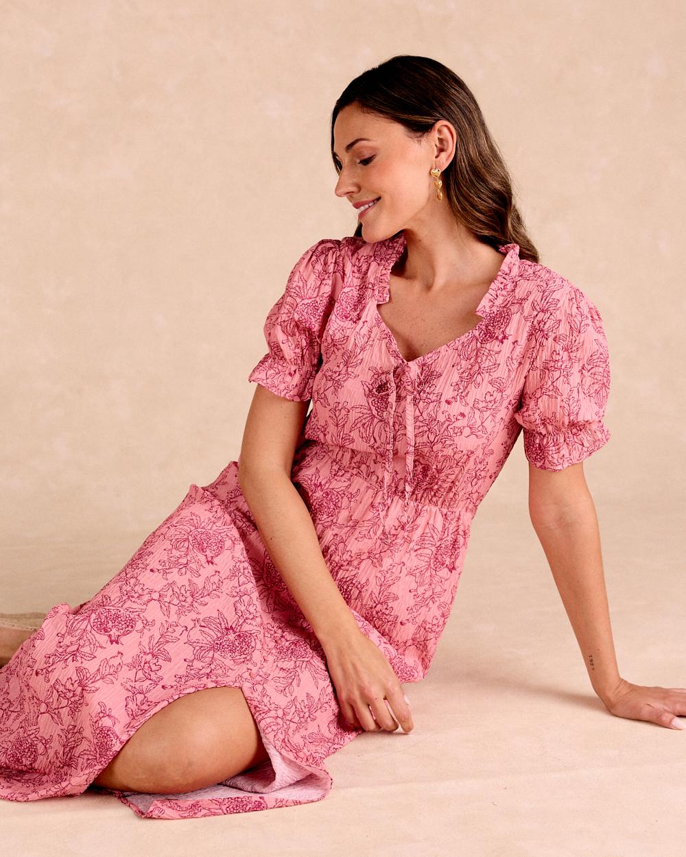 Langes Kleid mit Schleife Carolina