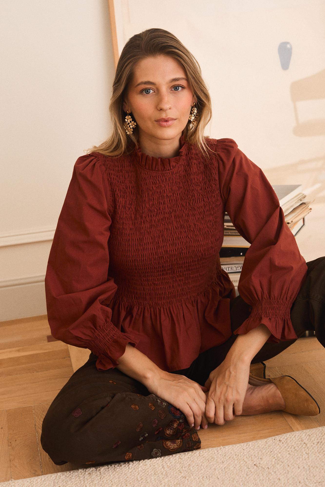 Rufina Bluse mit Wabenmuster