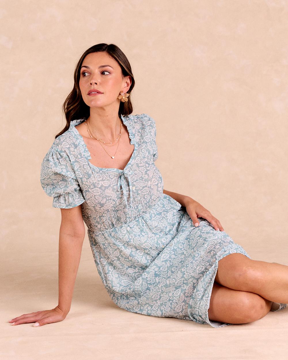 Langes Kleid Eukalyptus
