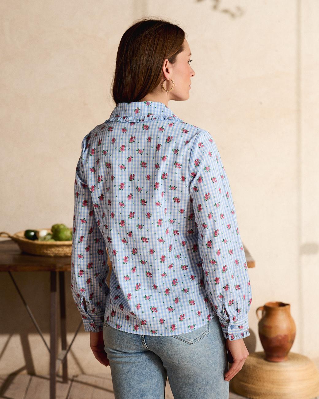 Vichy-Bluse Rosen