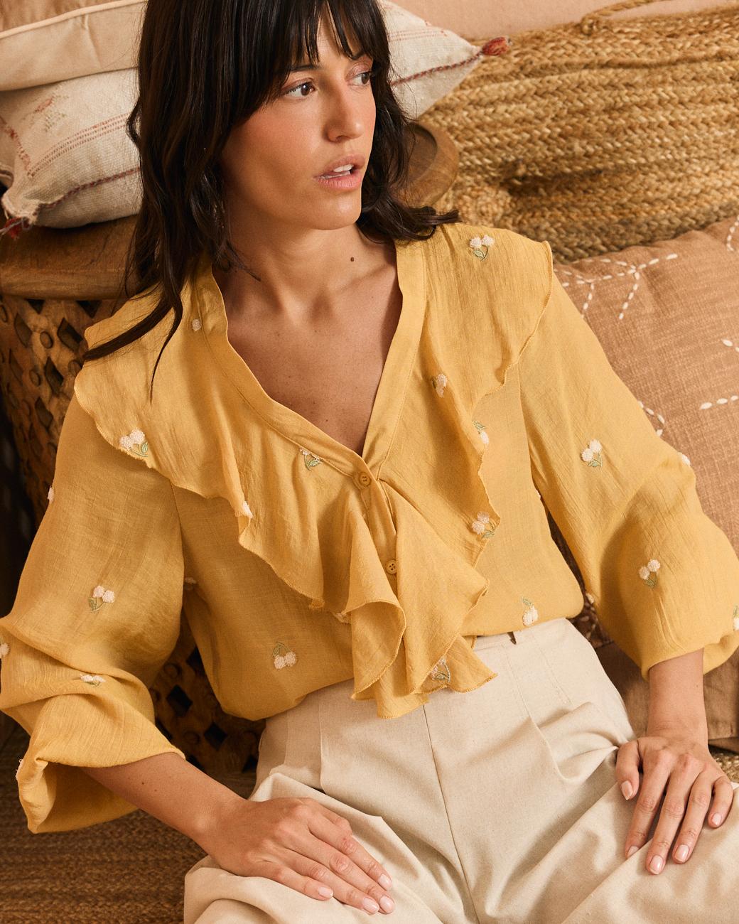 Bluse mit Volant Mayca