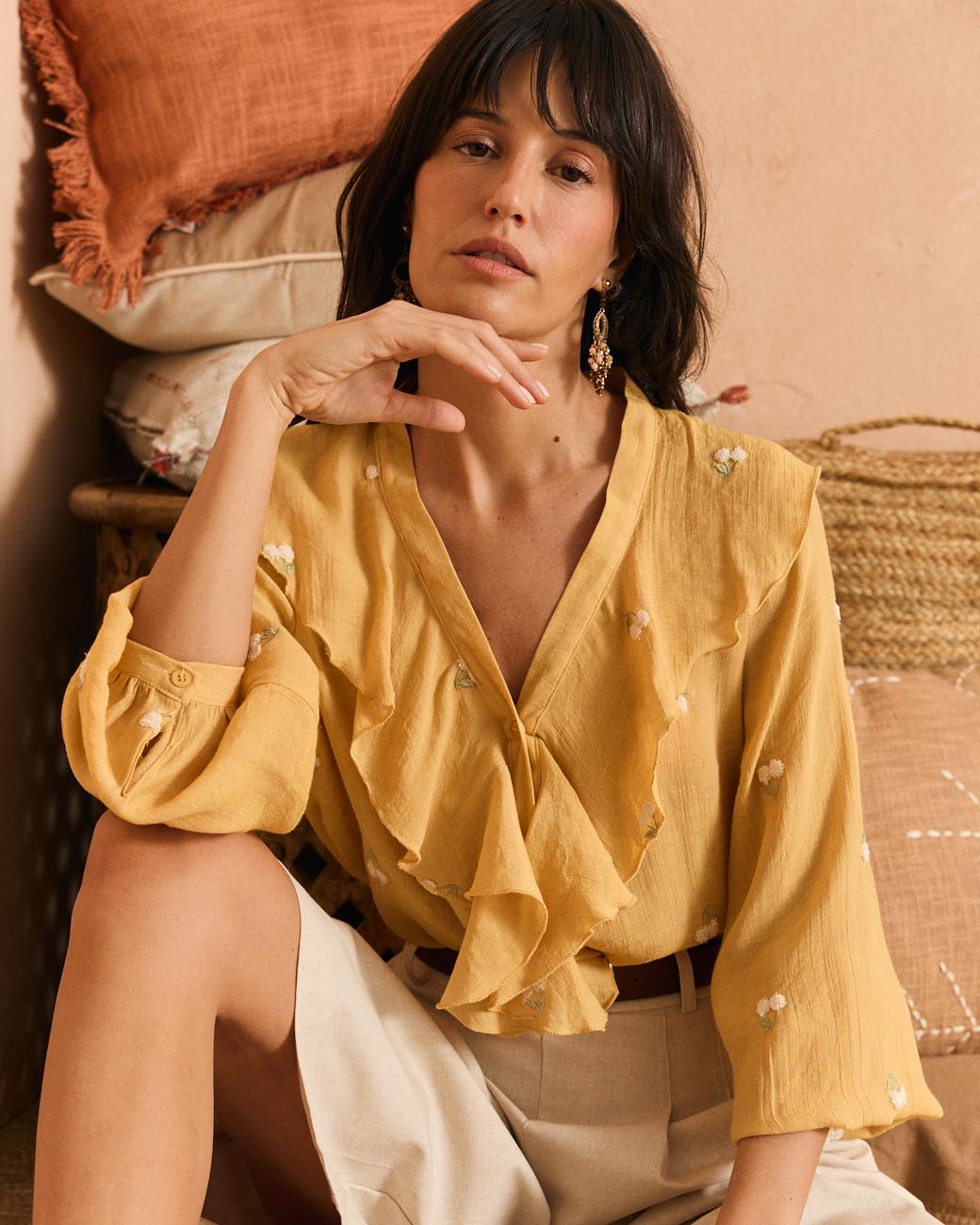 Bluse mit Volant Mayca