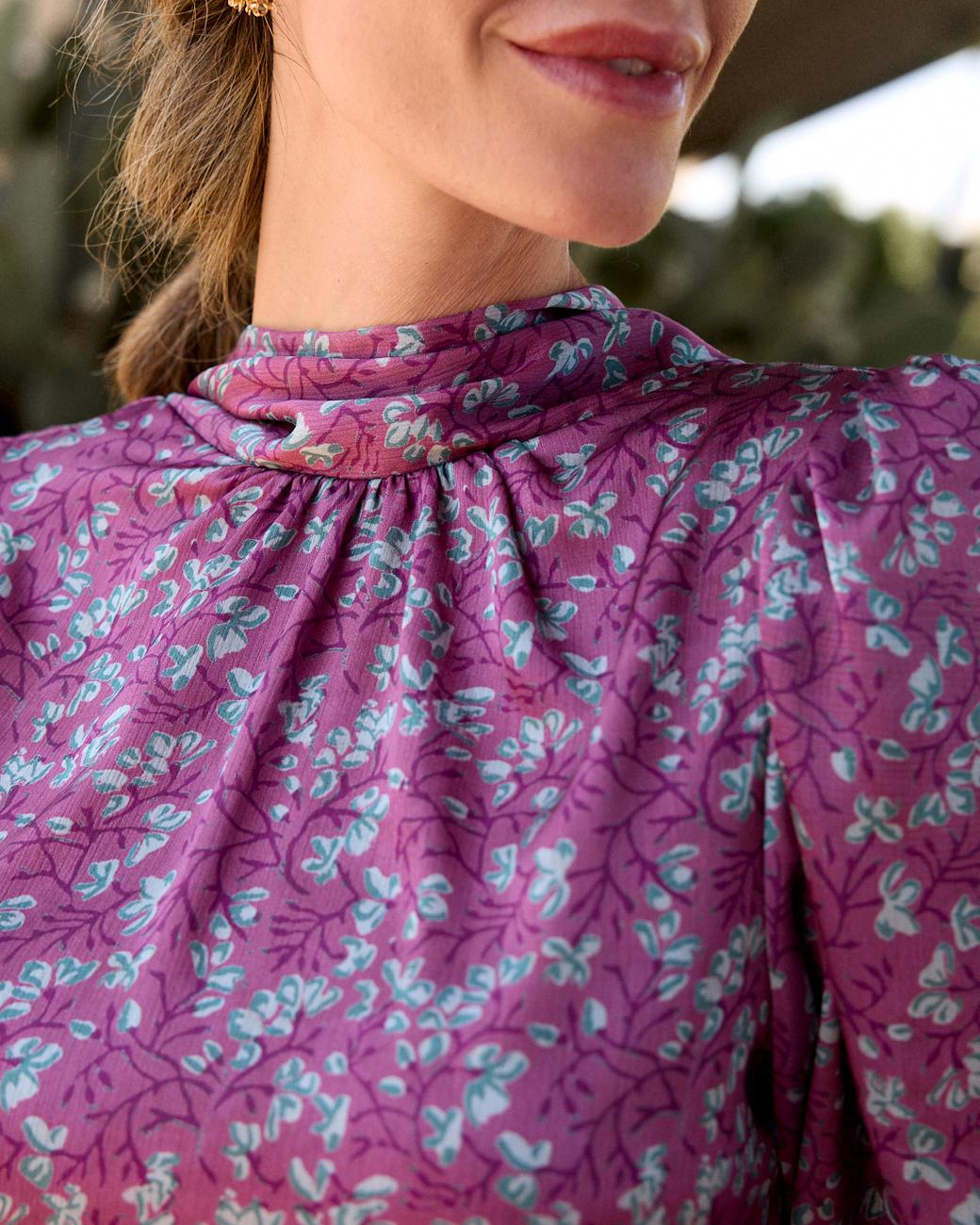 Langes bedrucktes Kleid Min