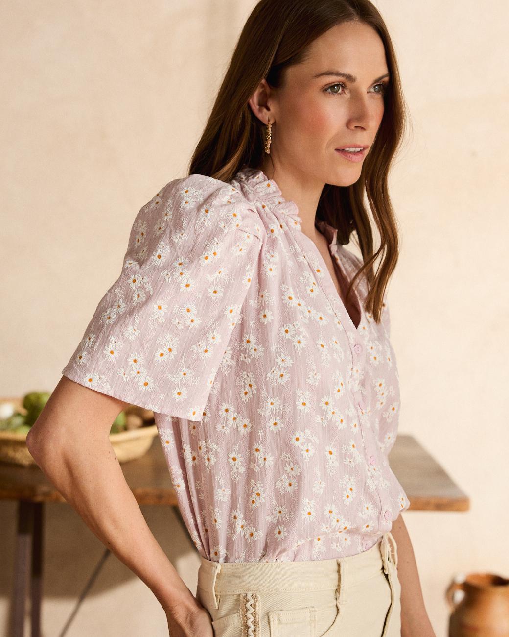 Bluse mit Gänseblümchen Leonor