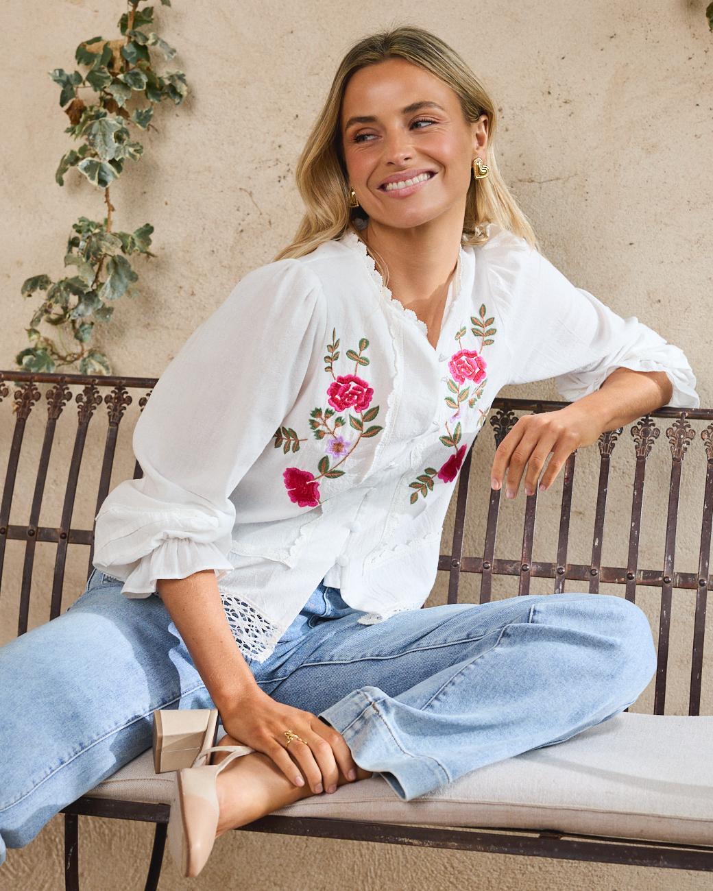 Bluse mit Spitzen Miriam
