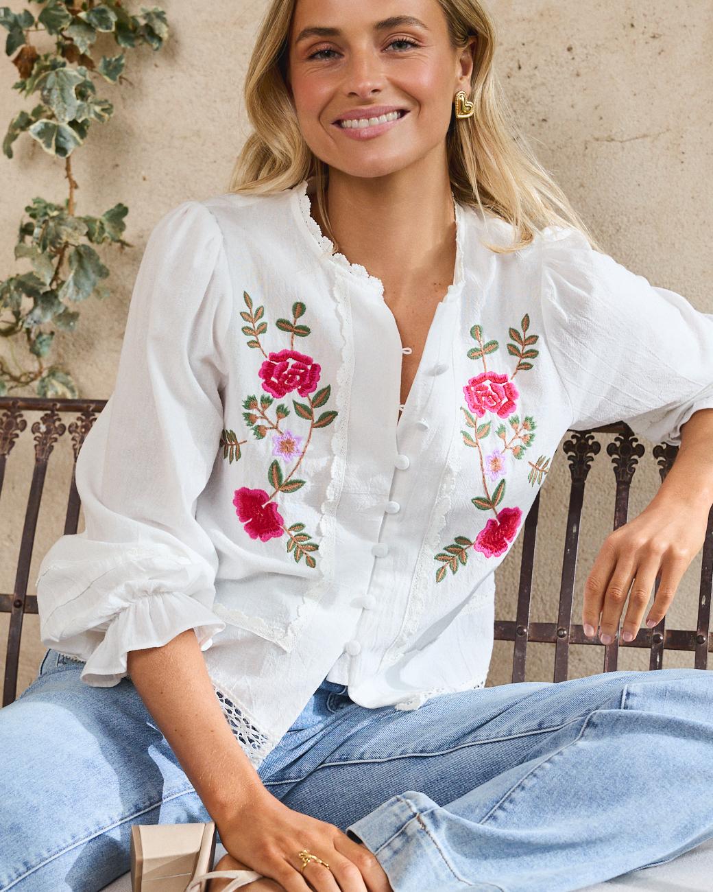 Bluse mit Spitzen Miriam