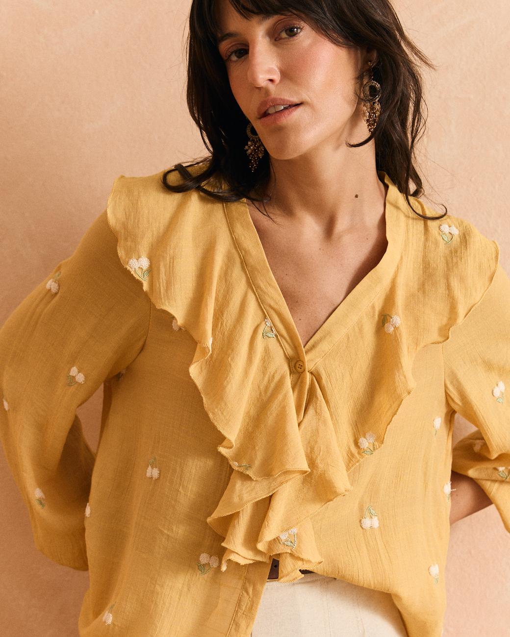Bluse mit Volant Mayca
