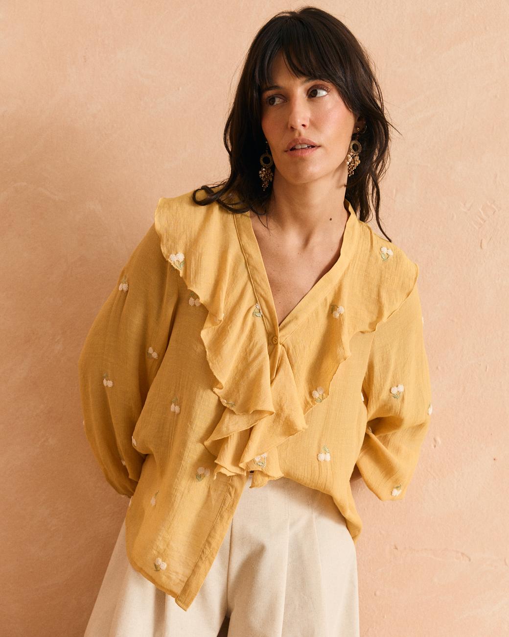 Bluse mit Volant Mayca